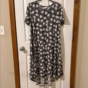 LuLaRoe Black and White Patterned Midi Dress